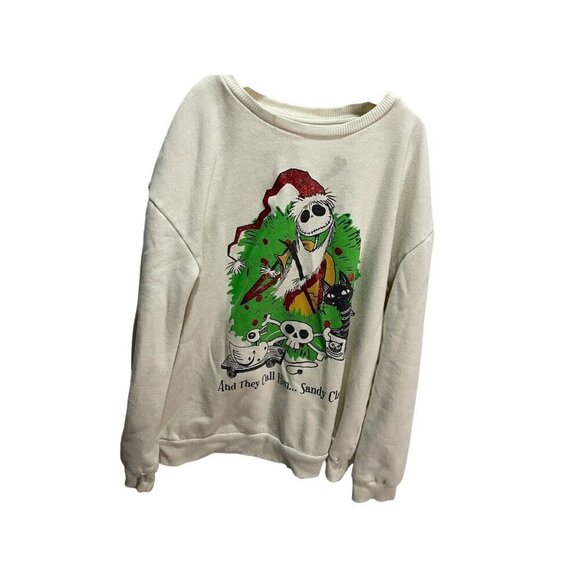 Disney Nightmare Before Christmas Sweatshirt Youth XL Jack Skellington Santa - Picture 1 of 4